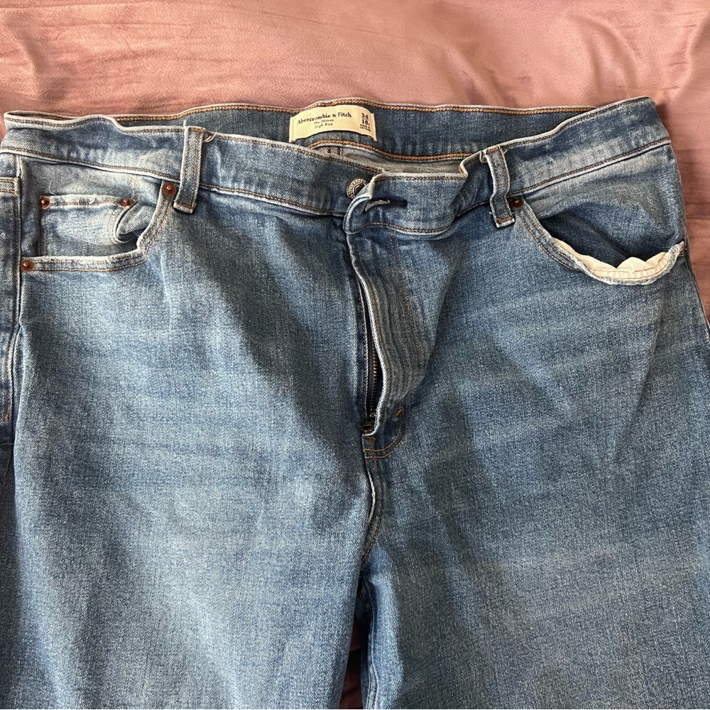 Abercrombie and Fitch Skinny High Waisted Blue Denim Jeans Plus size 34